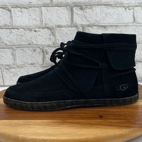 UGG Australia Reid Slate Chestnut Womens 10 Black Suede Ankle Booties 1019129 - Picture 2 of 13